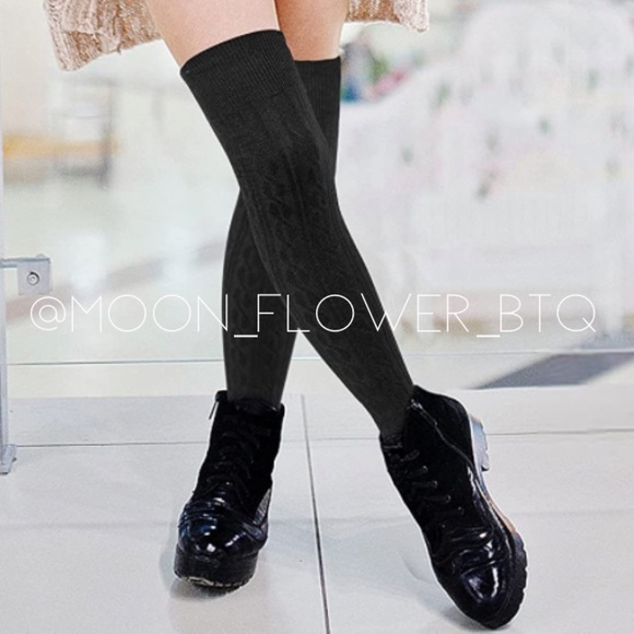 Black Over the Knee Thigh High Socks - Picture 8 of 8